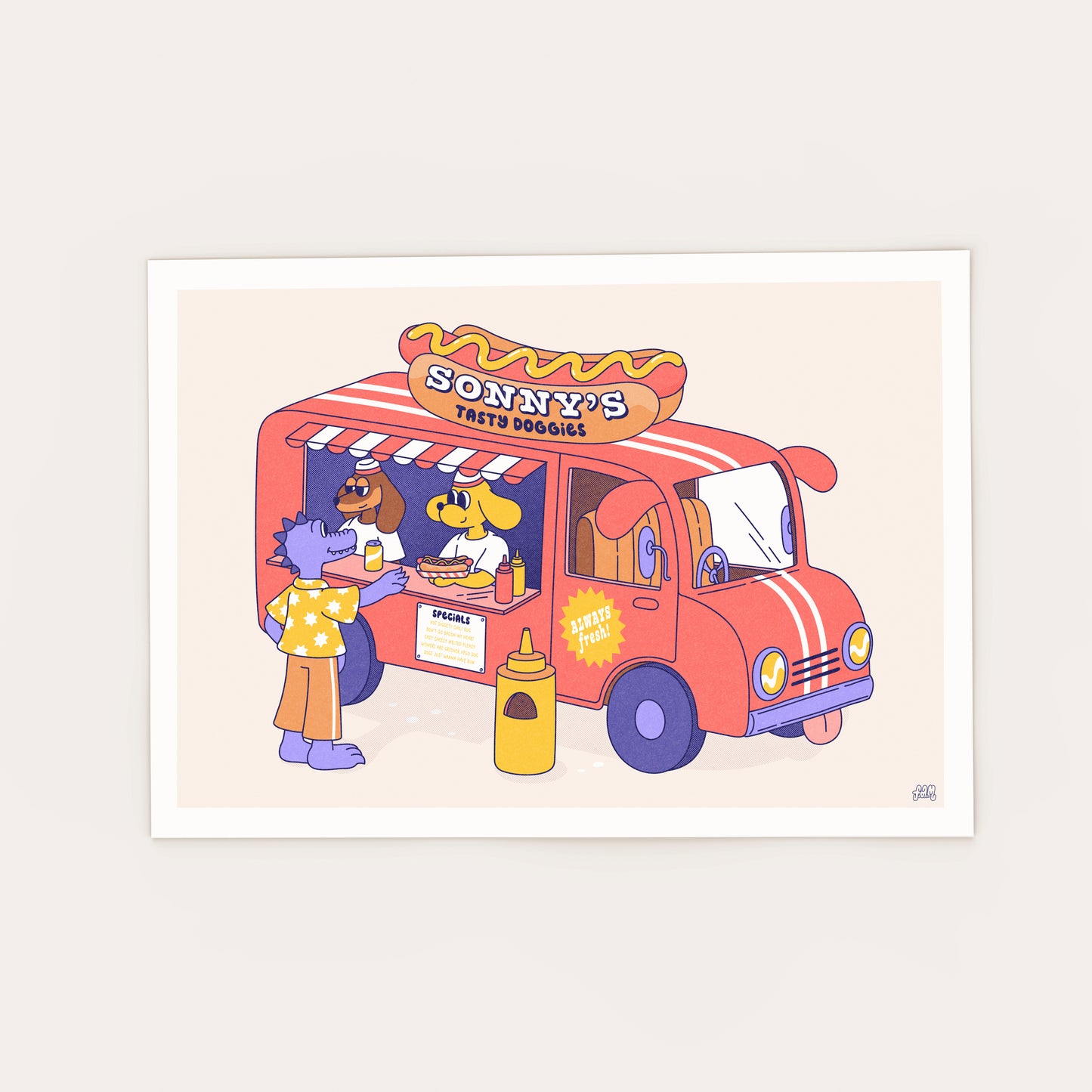Personalised Hot Dog Print