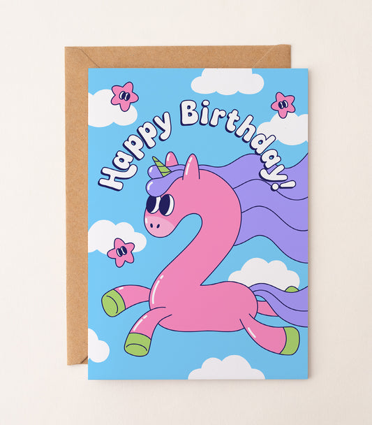 Magical Unicorn 2nd Birthday Card