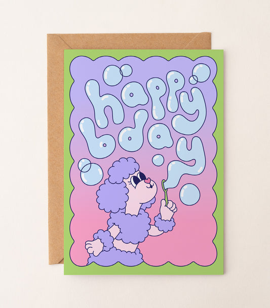Blowing Bubbles Birthday Card