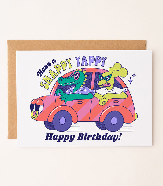 Snappy Yappy Happy Birthday Card