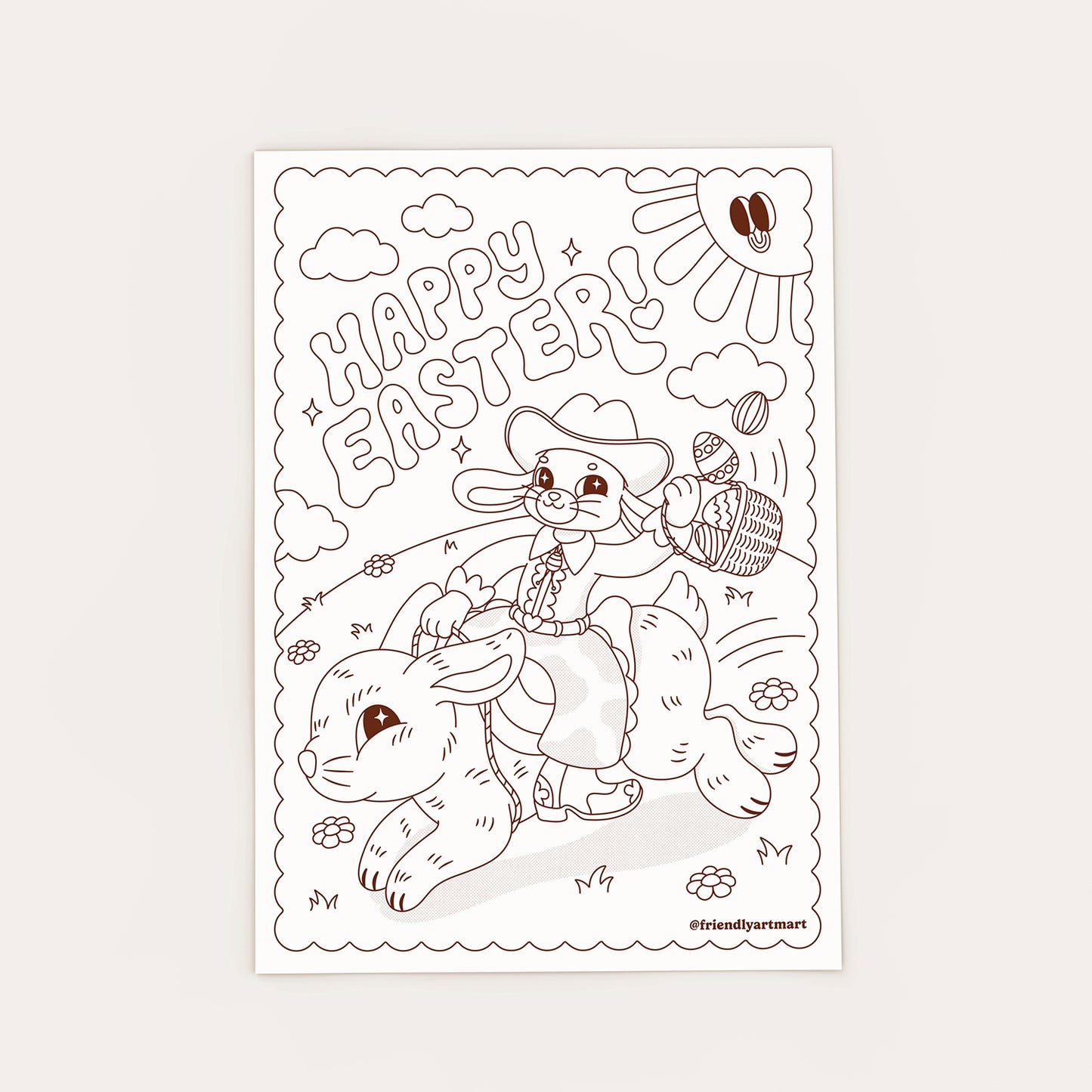 FREE Happy Easter Printable Colouring Page