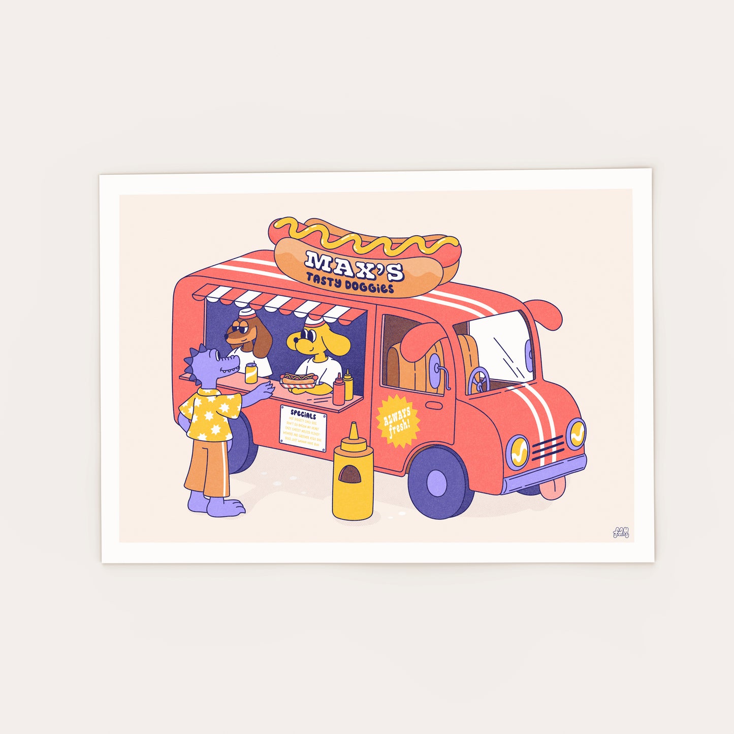 Personalised Hot Dog Print
