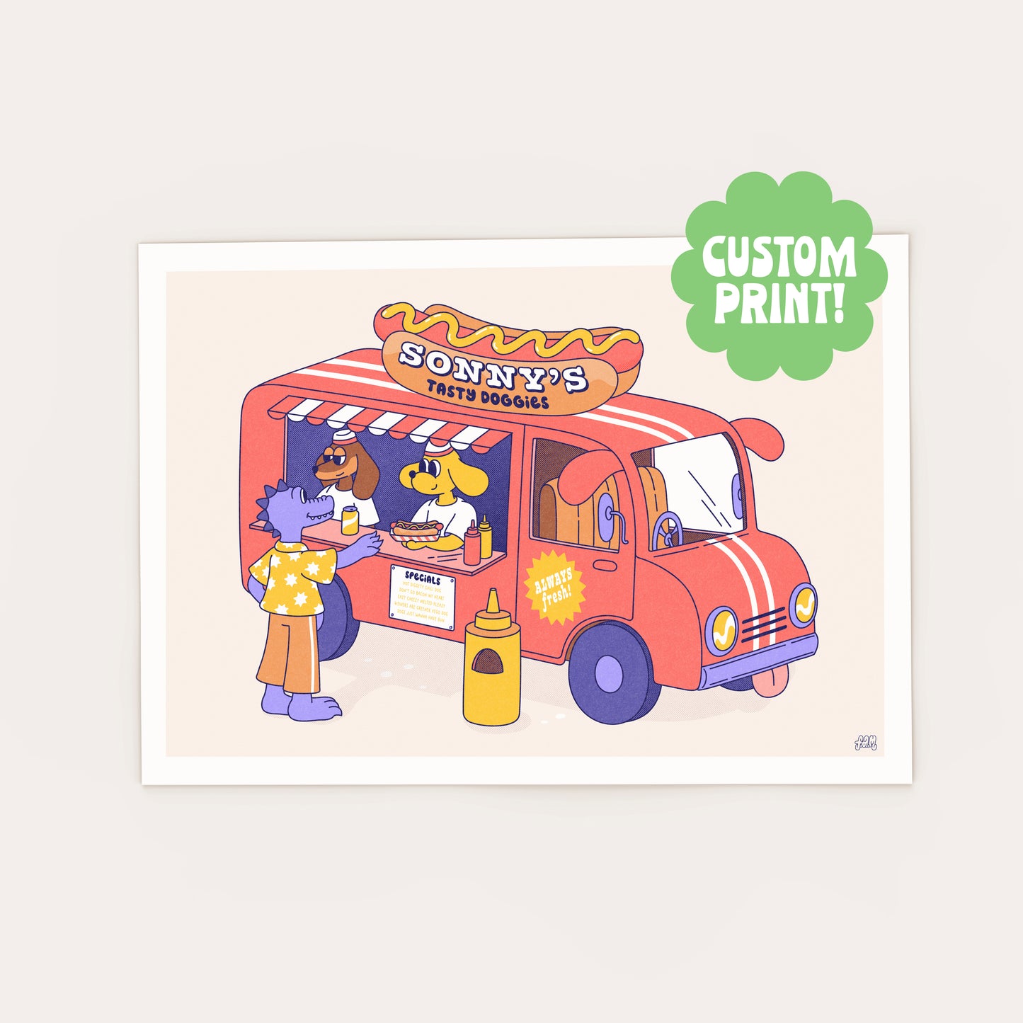 Personalised Hot Dog Print