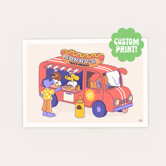 Personalised Hot Dog Print